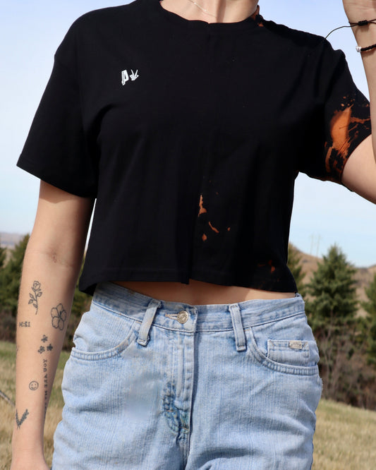 Bleach x Black Custom Crop
